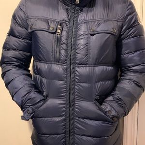 Moncler size 4 Large navy blue jacket.